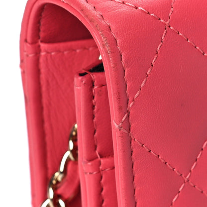 Chanel Lambskin Quilted Trendy CC Wallet On Chain WOC Pink 19 of 20