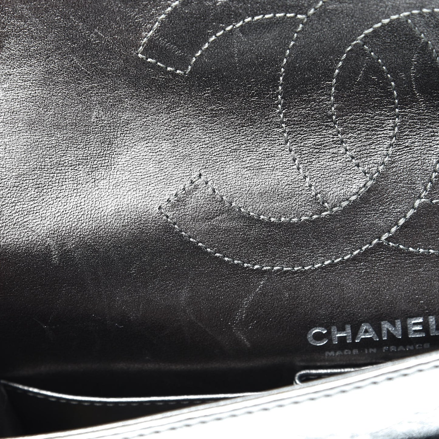 Metallic Aged Calfskin Quilted 2.55 Reissue 225 Flap Silver