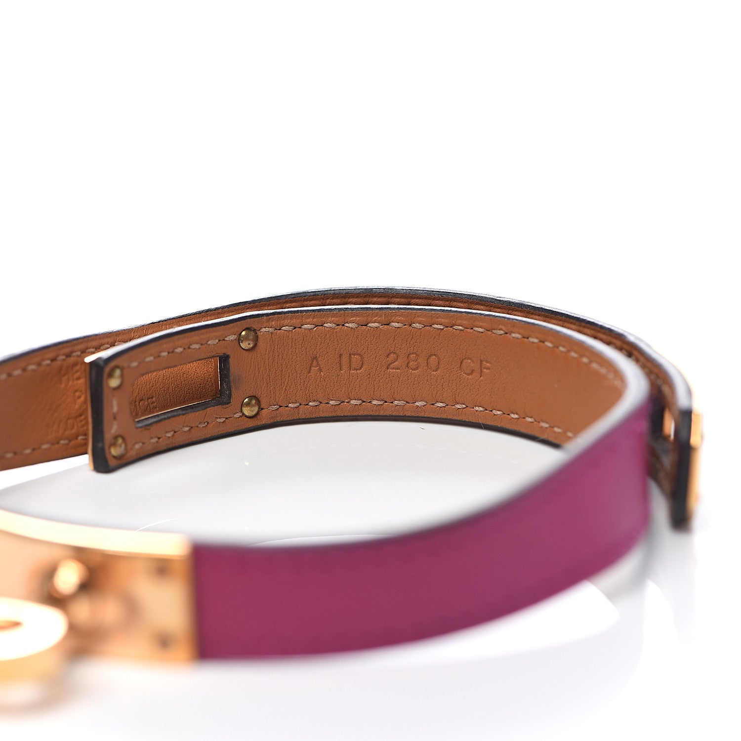 Hermes Swift Kelly Double Tour Bracelet T2 Rose Pourpre 3 of 4