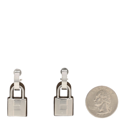 Hermes Palladium Swift O'Kelly Earrings Etoupe 2 of 5