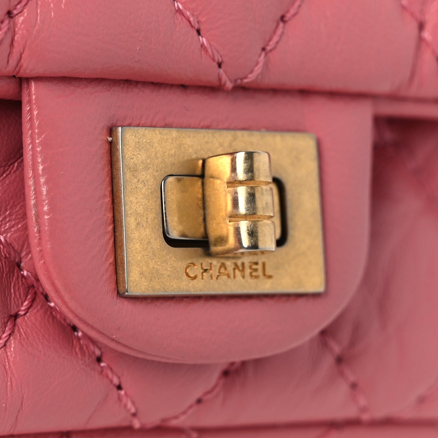 Aged Calfskin Quilted 2.55 Reissue Flap Belt Bag Pink