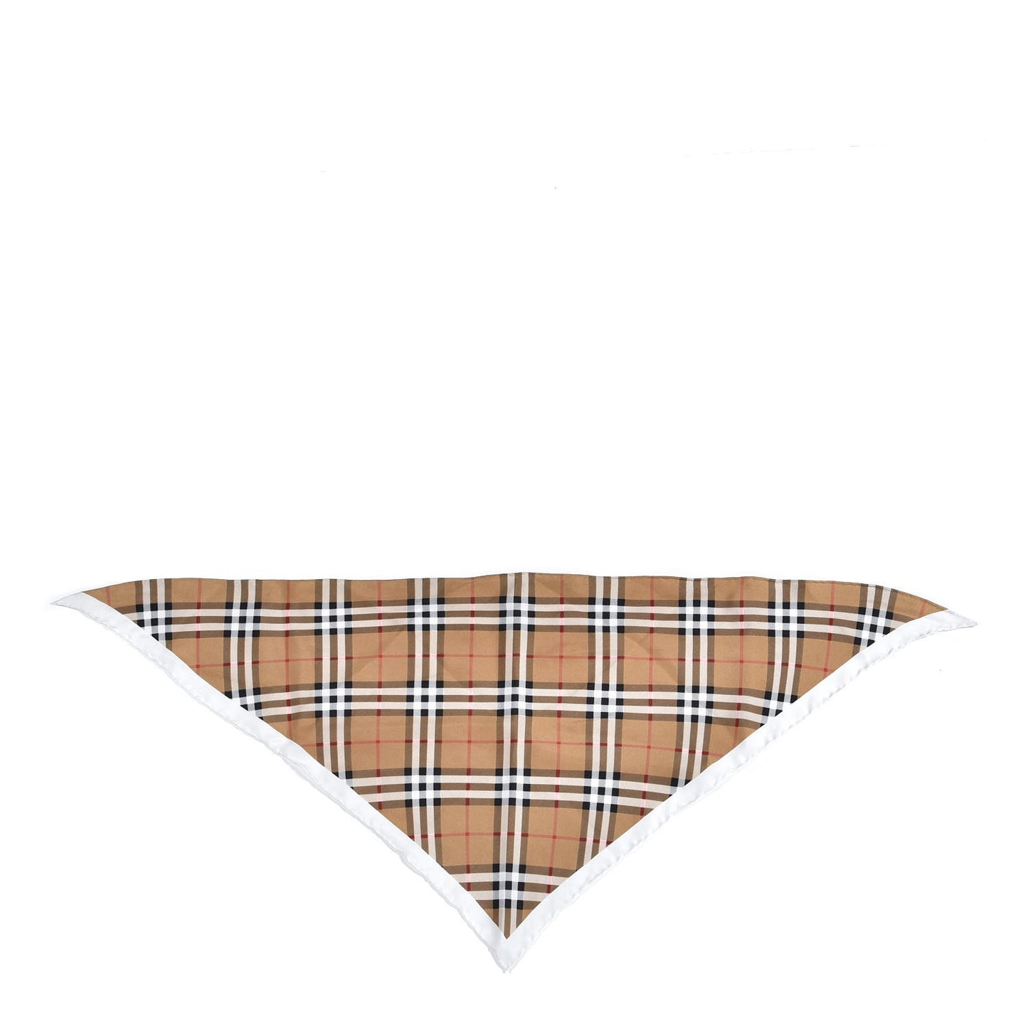 Silk House Check Triangle Scarf White