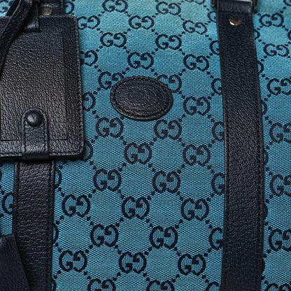 Gucci GG Supreme Monogram Azalea Calfskin Retro Interlocking G Duffle Bag Light Blue 7 of 12