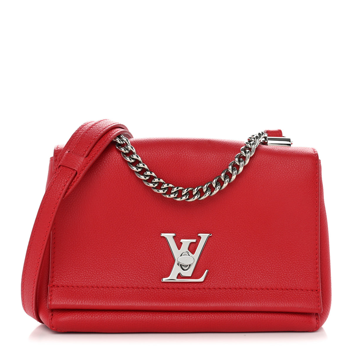 Calfskin Lockme II Chain Bag BB Rubis