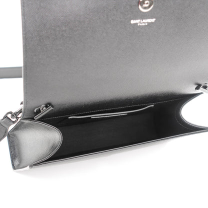 Saint Laurent Grain De Poudre Medium Classic Monogram Kate Double Handle Satchel Black 5 of 6