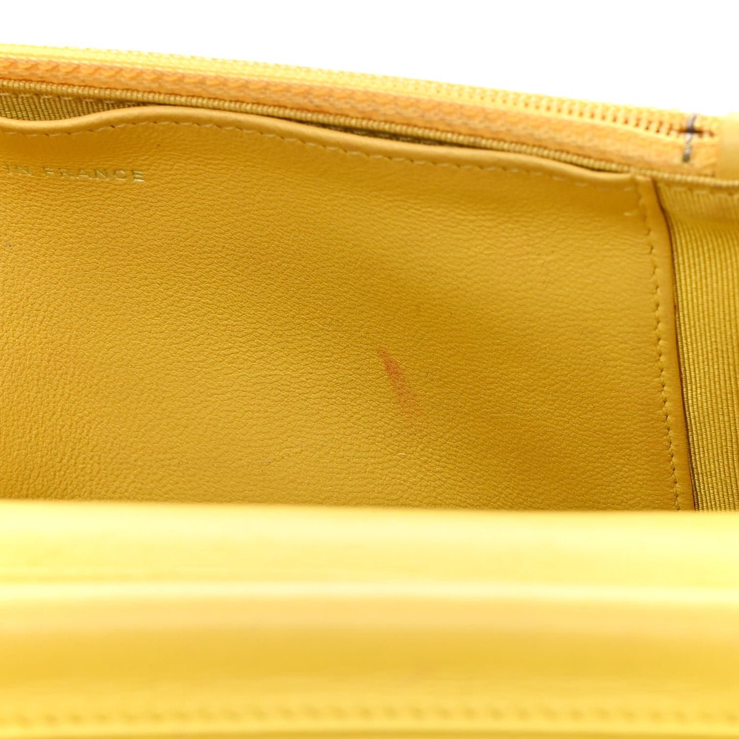 Lambskin Quilted Wallet on Chain WOC Yellow