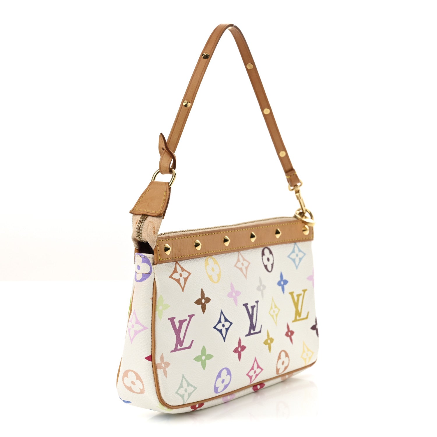 Louis Vuitton Monogram Multicolor Pochette Accessories White 3 of 12