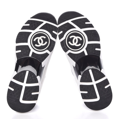 Chanel Calfskin Fabric Sneakers 39.5 White Silver Fluo Pink 9 of 10