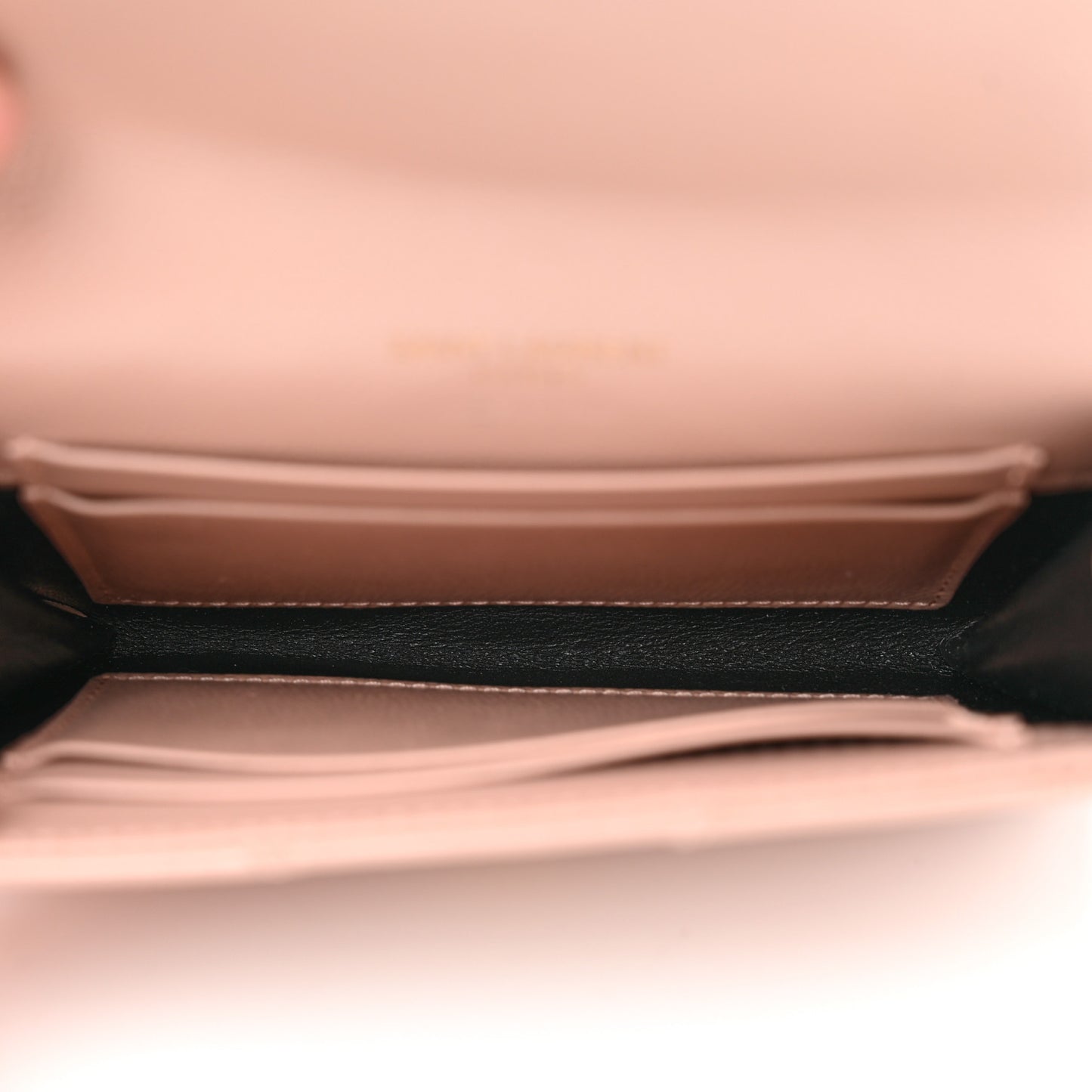 Grain De Poudre Matelasse Chevron Small Monogram Envelope Wallet Pink
