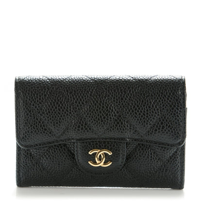 Chanel Caviar Quilted Flap Card Holder Black 1 of 8