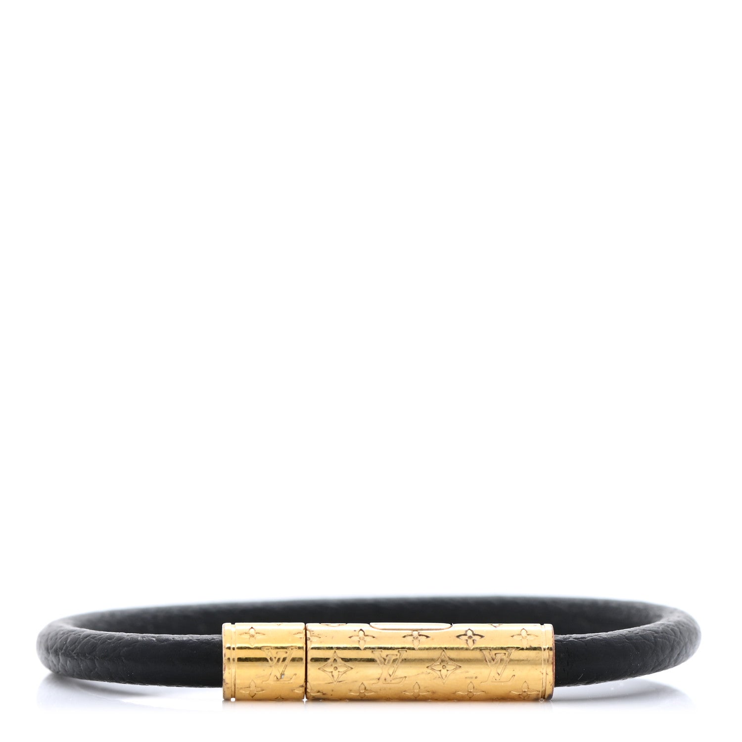 Louis Vuitton Calfskin Confidential Bracelet 17 Black 1 of 5