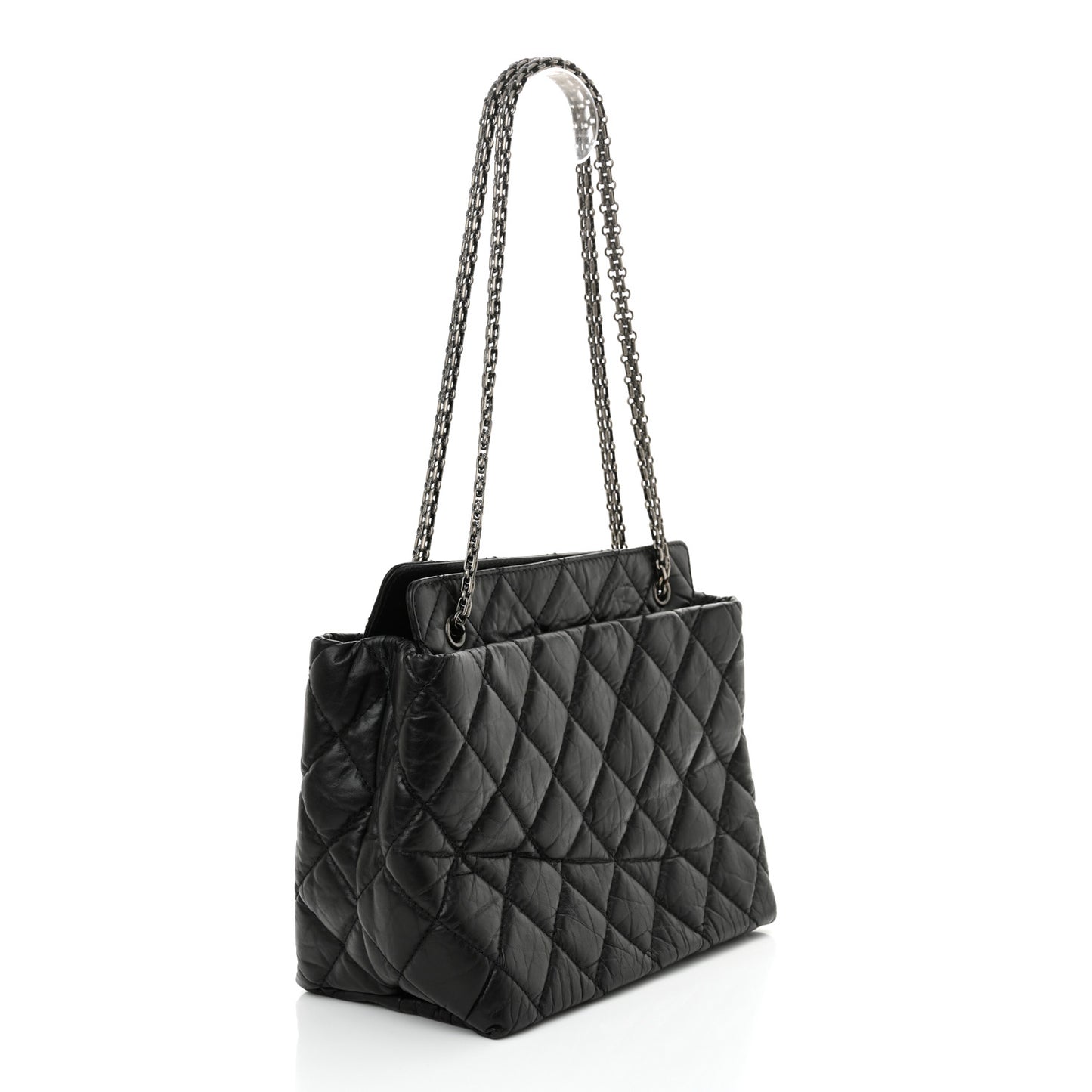 Aged Calfskin Quilted Reissue 2.55 Tote Black