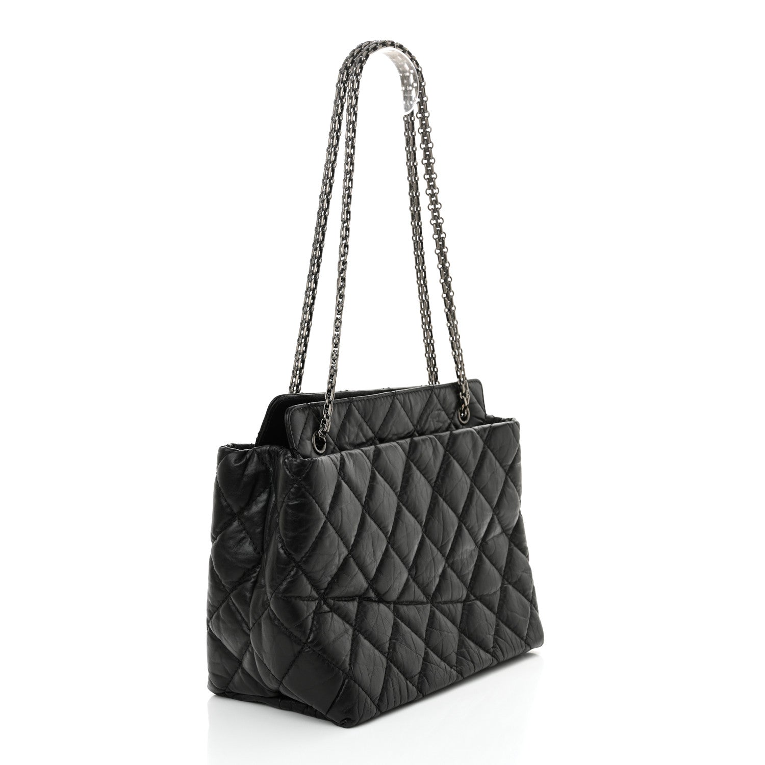 Chanel Aged Calfskin Quilted Reissue 2.55 Tote Black 3 of 10