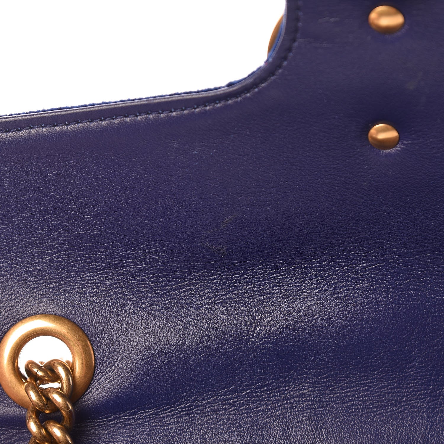 Gucci Velvet Matelasse Small GG Marmont Shoulder Bag Cobalt Blue 14 of 20