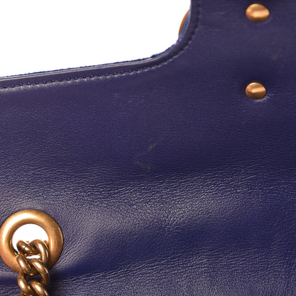 Gucci Velvet Matelasse Small GG Marmont Shoulder Bag Cobalt Blue 14 of 20