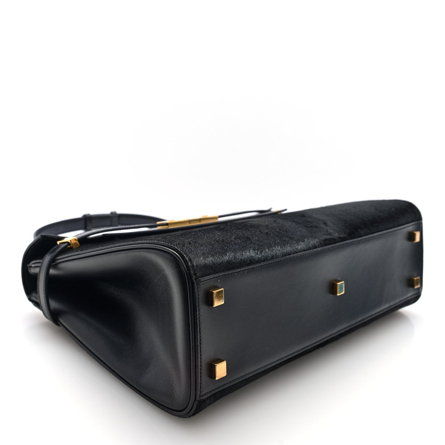 Pony Hair Calfskin Manhattan Top Handle Black