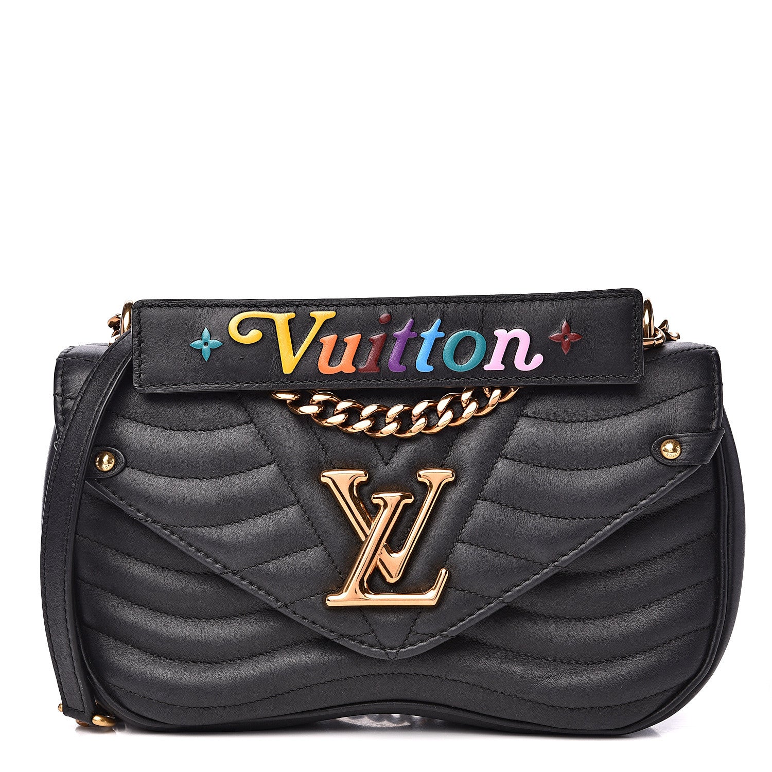 Louis Vuitton Calfskin New Wave Chain MM Black 1 of 11