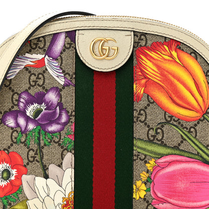 Gucci GG Supreme Monogram Flora Web GG Small Ophidia Dome Shoulder Bag White 8 of 14