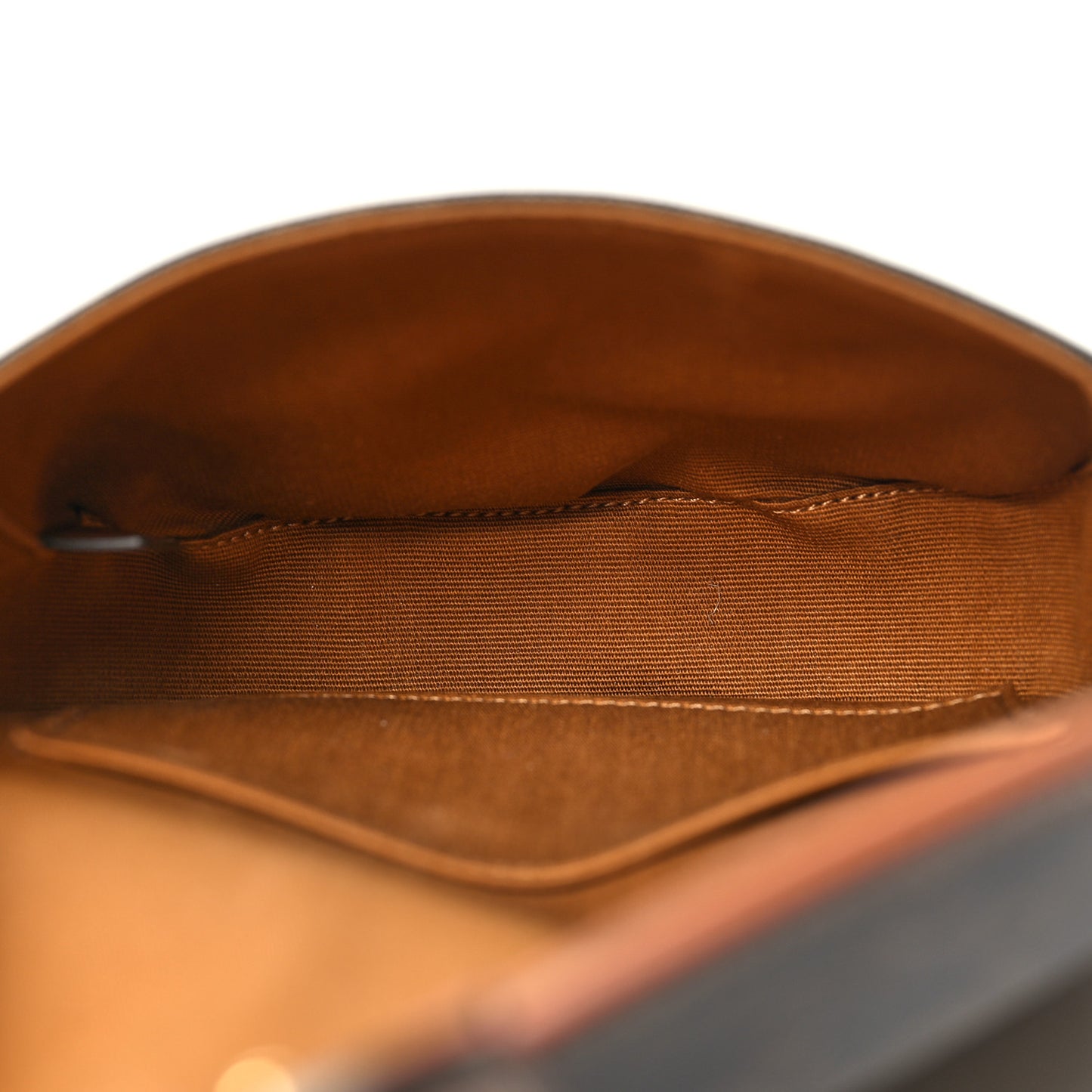 Canvas Calfskin Triomphe Mini Besace Tan