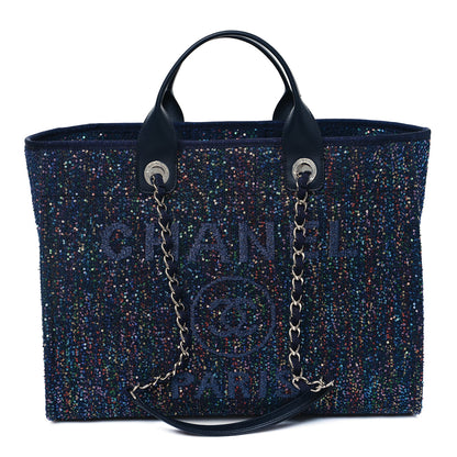 Chanel Calfskin Sequin Medium Deauville Tote Blue Multicolor 1 of 11