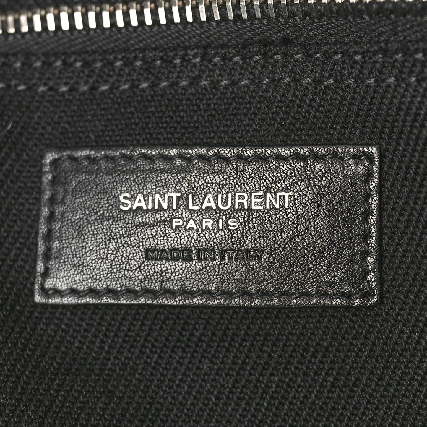 Linen Calfskin Rive Gauche North South Tote Black