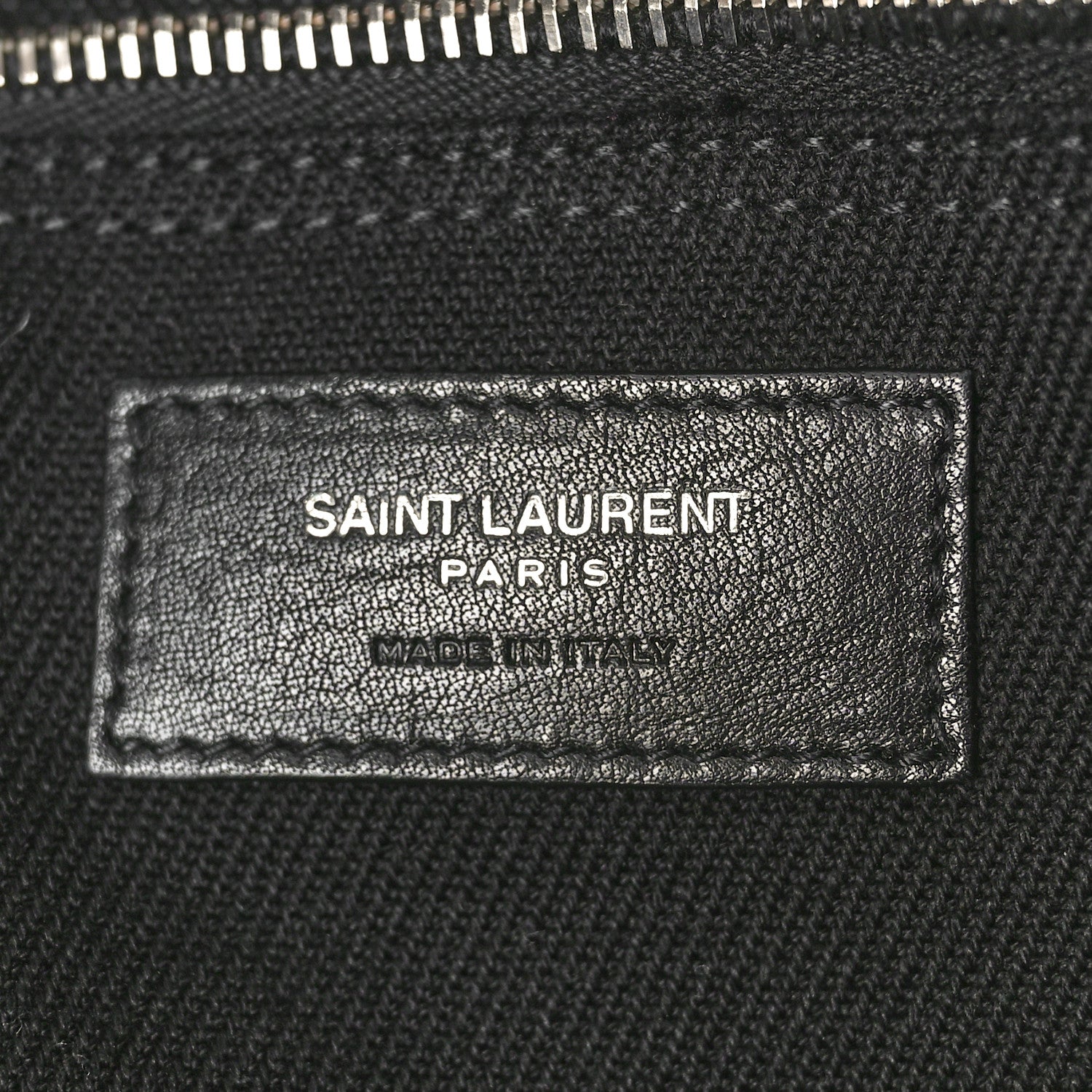 Saint Laurent Linen Calfskin Rive Gauche North South Tote Black 11 of 14