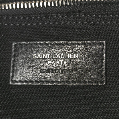 Saint Laurent Linen Calfskin Rive Gauche North South Tote Black 11 of 14