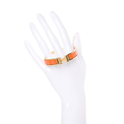 Hermes Enamel Narrow Clic Clac H Bracelet PM Orange 2 of 6