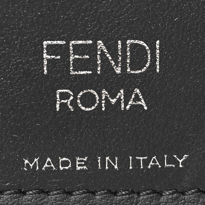 Fendi Vitello Century Matte Glazed Fabric FF Card Holder Tobacco Black 7 of 8