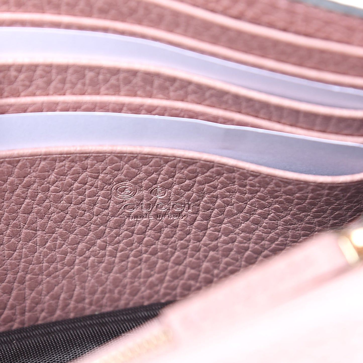 Dollar Calfskin Medium Betty Chain Wallet Soft Pink