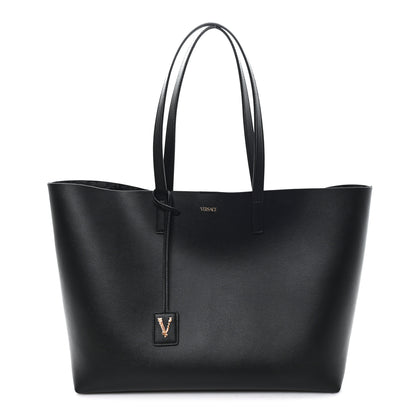Versace Calfskin Virtus Tote Black 1 of 10