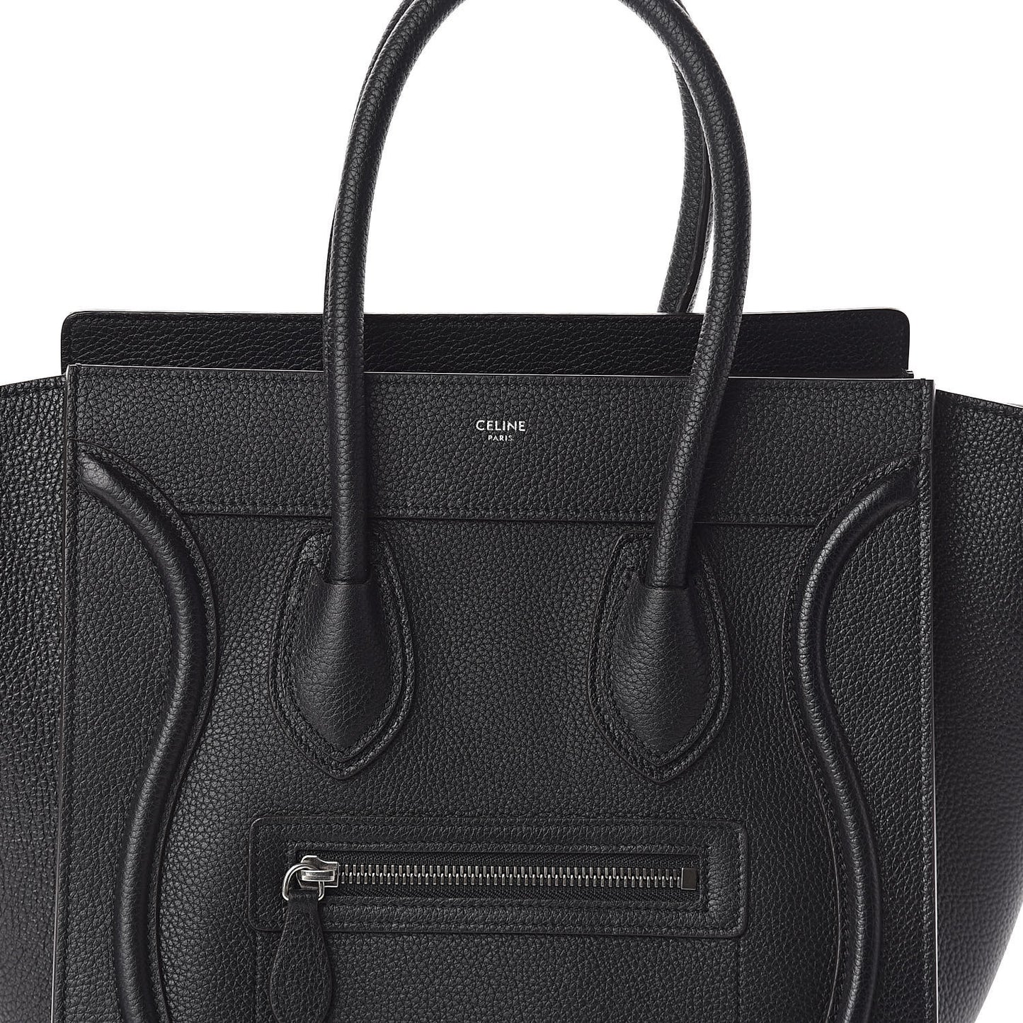 Drummed Calfskin Micro Luggage Black