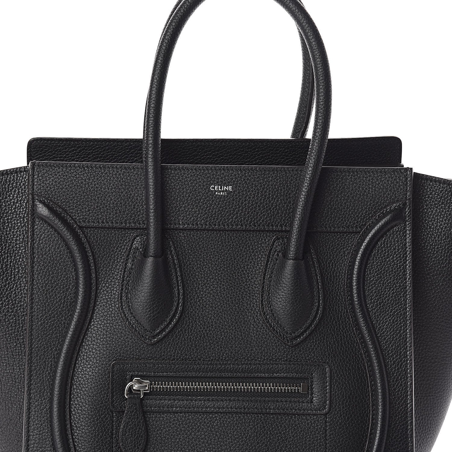 Celine Drummed Calfskin Micro Luggage Black 7 of 9