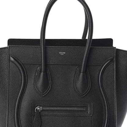 Celine Drummed Calfskin Micro Luggage Black 7 of 9