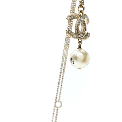 Chanel Pearl CC Pendant Necklace Gold 8 of 9