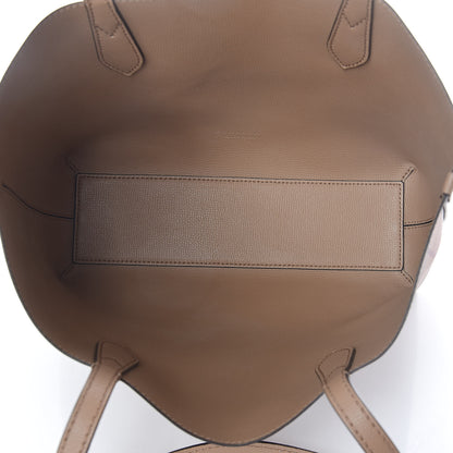 Burberry Grainy Calfskin Haymarket Check Medium Reversible Tote Camel 11 of 16