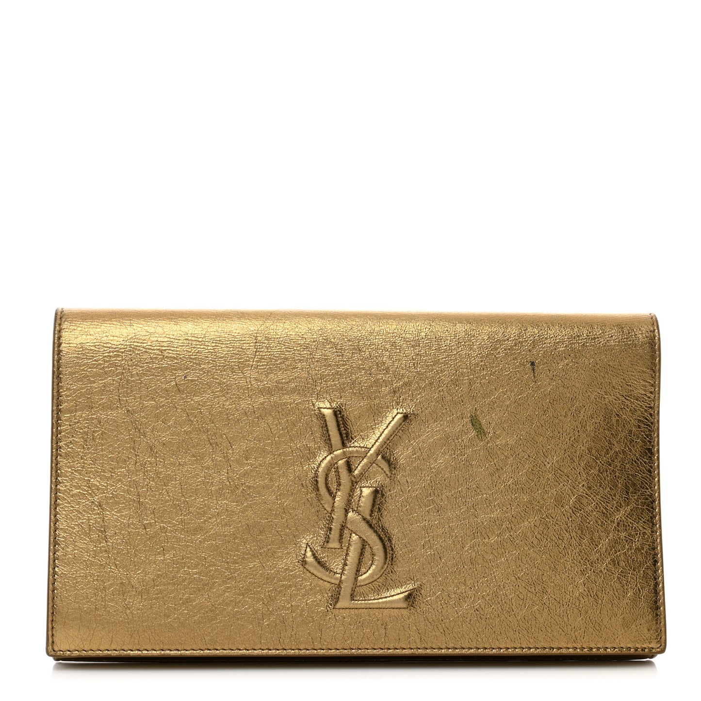 Metallic Calfskin Monogram Large Belle De Jour Clutch Gold