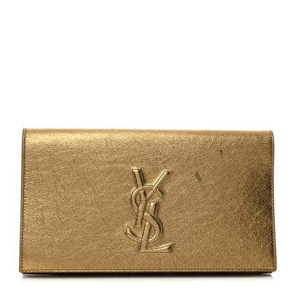 Saint Laurent Metallic Calfskin Monogram Large Belle De Jour Clutch Gold 1 of 9