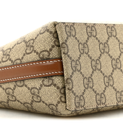 Gucci GG Supreme Monogram Emblem Nano Bucket Bag  Beige Dark Brown 9 of 11