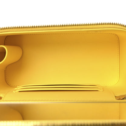 Chanel Lambskin Resin Quilted Small Top Handle Vanity Case With Chain  Yellow 5 of 12