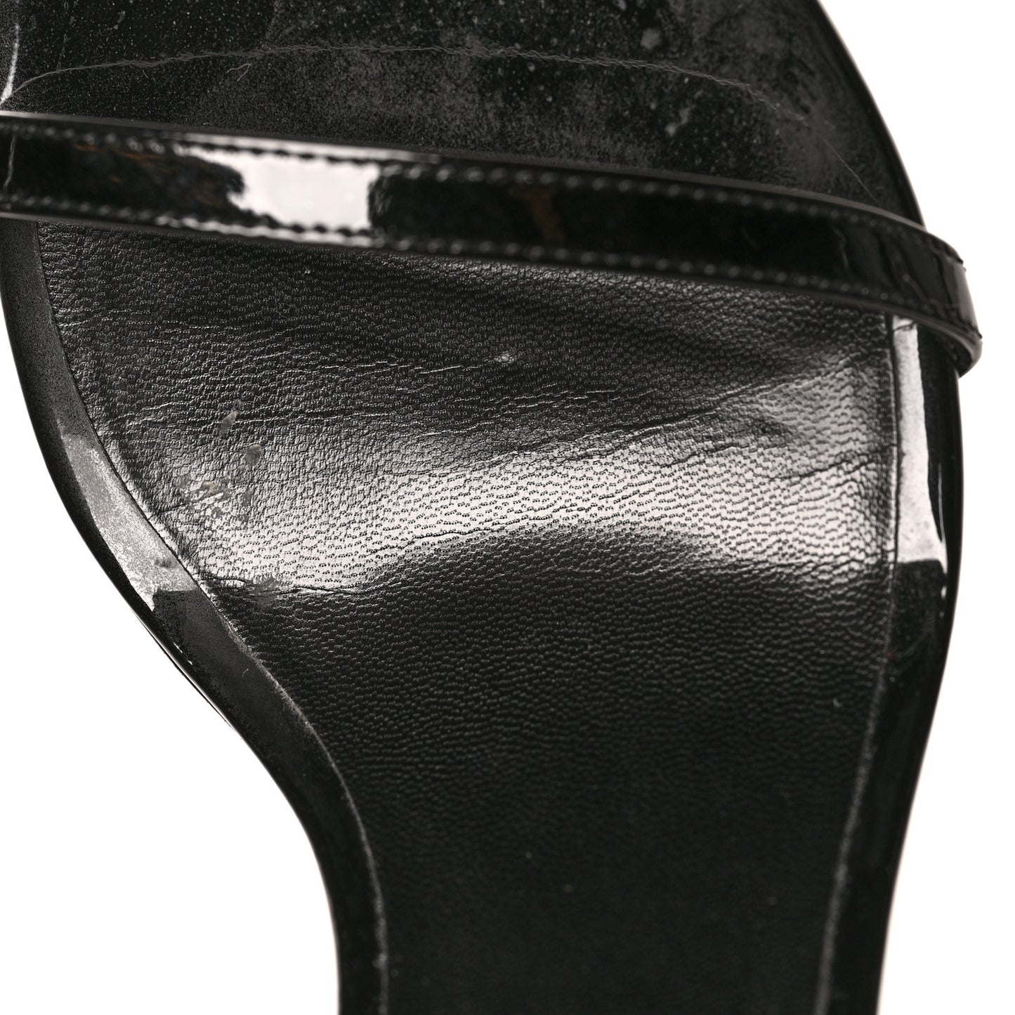 Patent Calfskin Jane 110 Ankle Strap Sandals 35 Black
