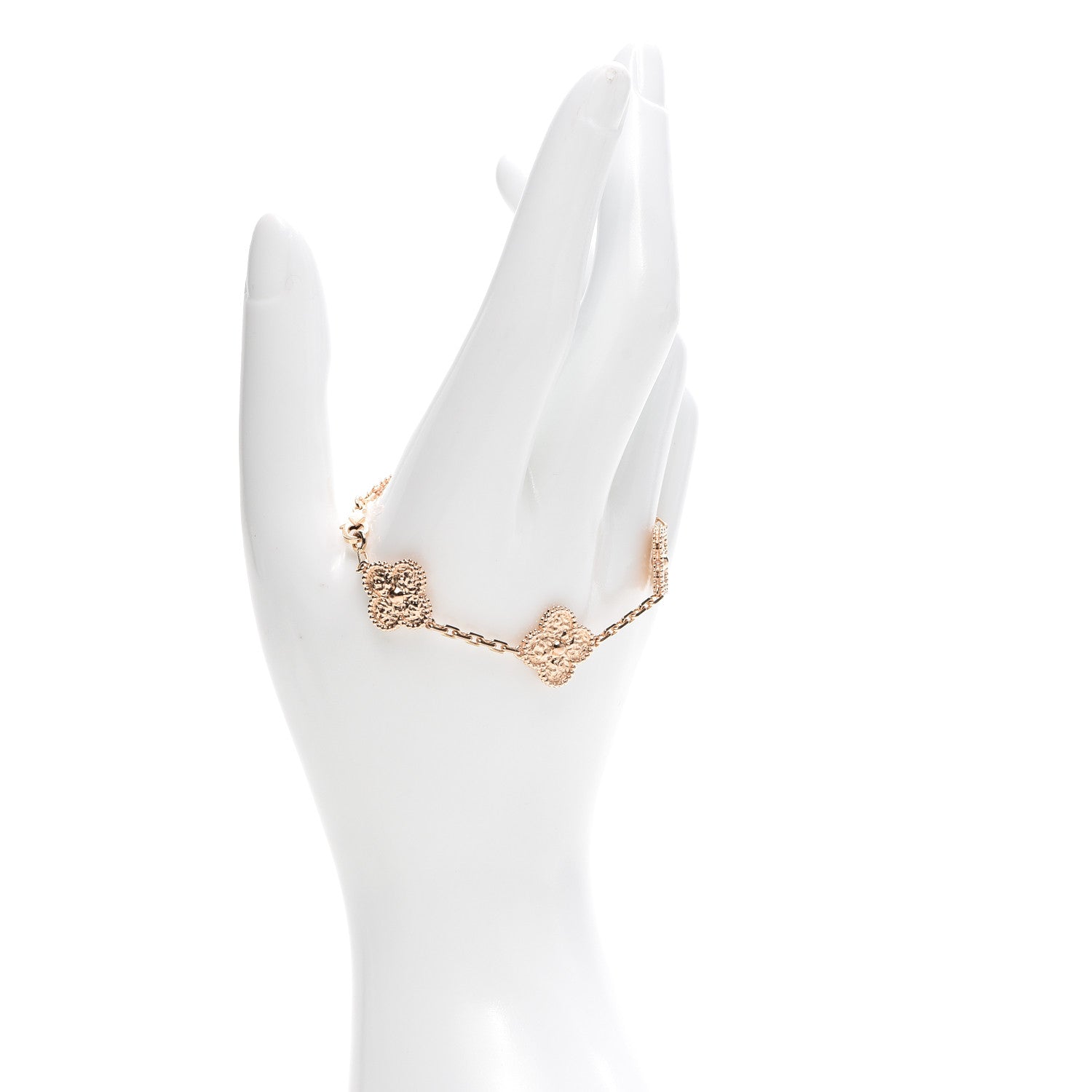 Van Cleef & Arpels 18K Rose Gold 5 Motifs Vintage Alhambra Bracelet 2 of 5