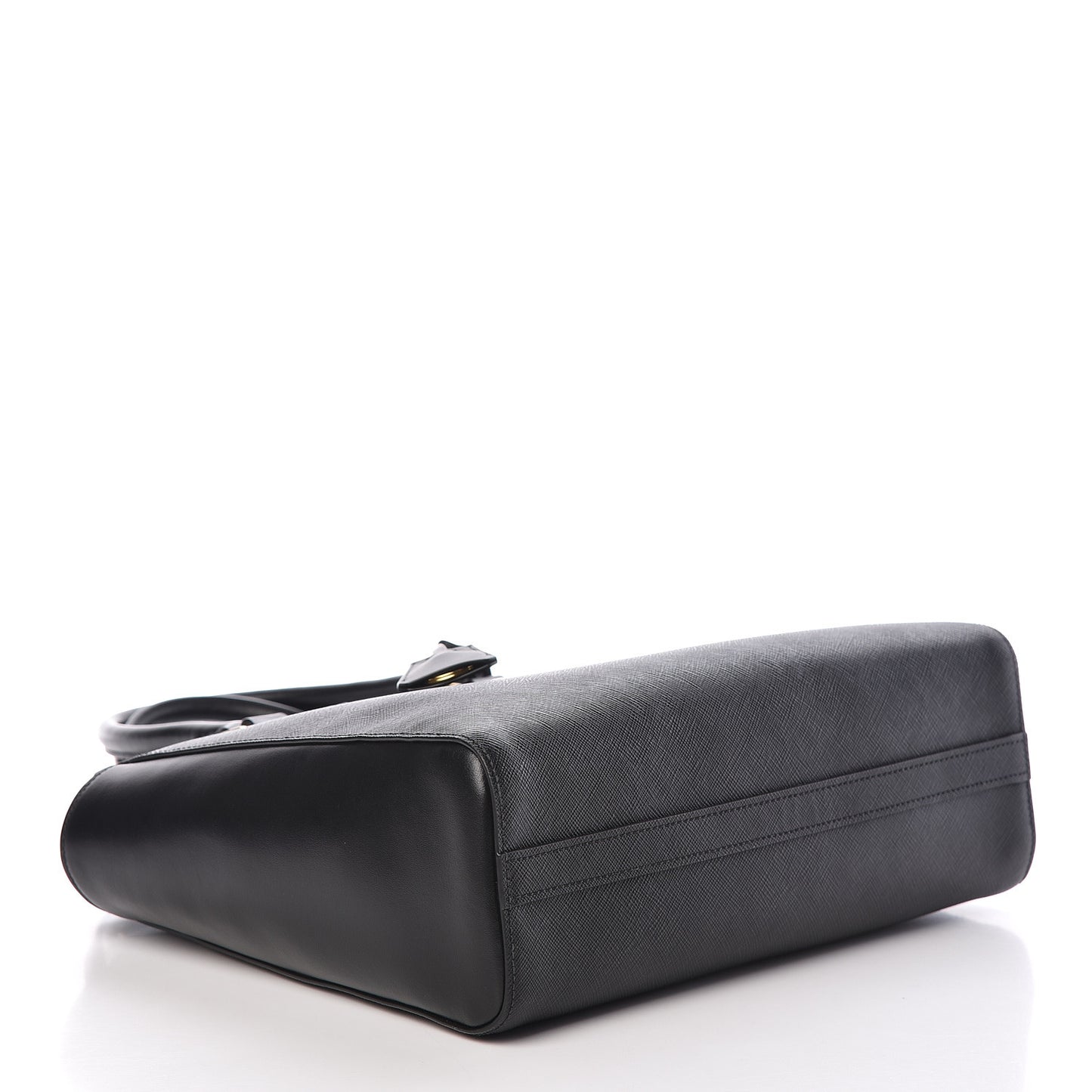 Saffiano Soft Calfskin Zippered Tote Black