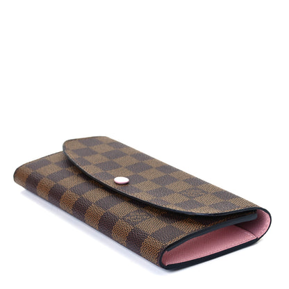 Louis Vuitton Damier Ebene Emilie Wallet Rose Ballerine 4 of 8