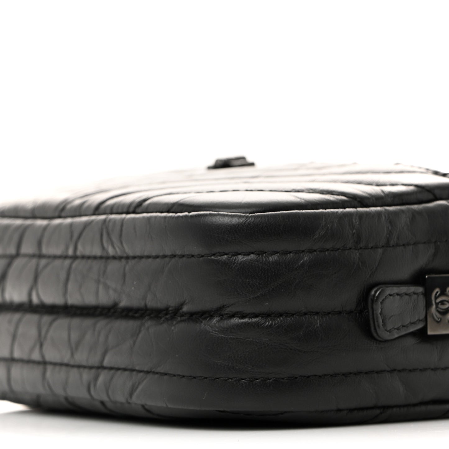 Aged Calfskin Chevron Mini Reissue Camera Case So Black