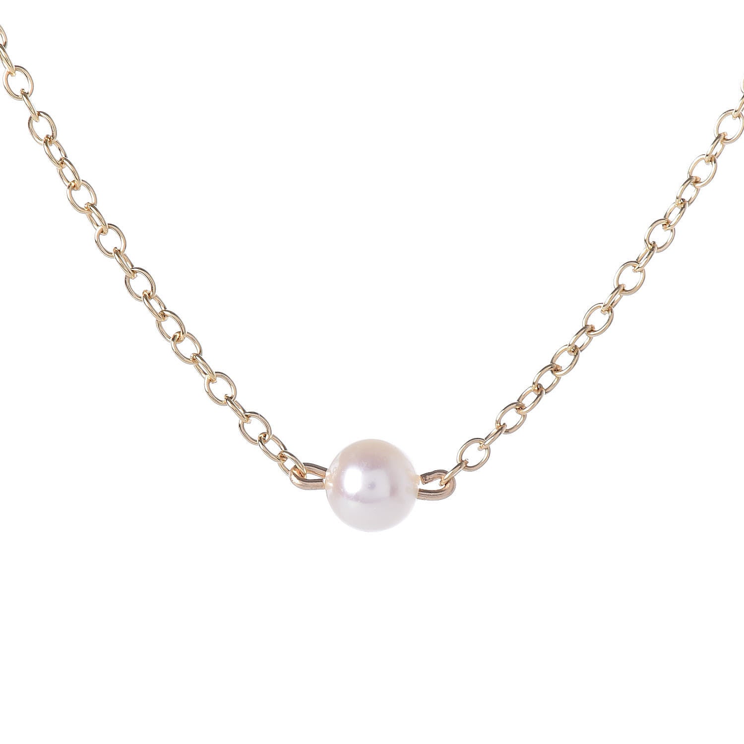 Tiffany 18K Yellow Gold Freshwater Pearl 5mm Elsa Peretti Pearls By The Yard Necklace 4 of 5