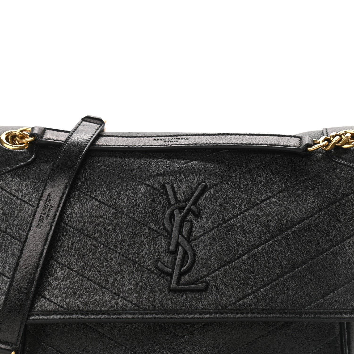Saint Laurent Lambskin Matelasse Monogram Medium Niki Chain Satchel Black 7 of 8