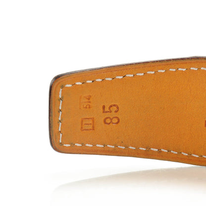 Hermes Box Chamonix 32mm Belt Strap 85 Bleu Marine Natural 6 of 7
