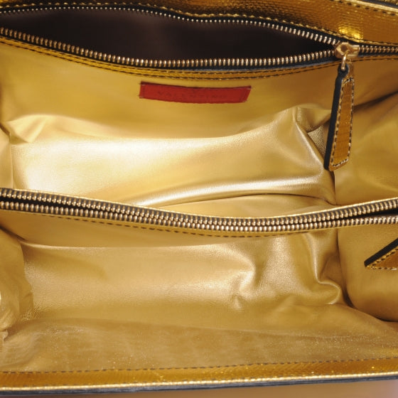 Patchwork Crocodile Dome Handbag Multicolor