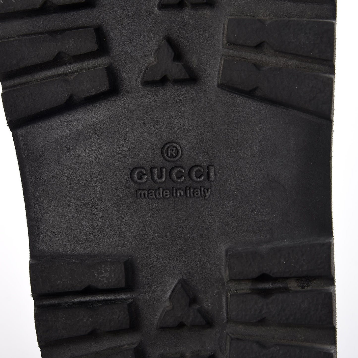 GG Supreme Monogram Angry Cat Mens Lug Sole Slide Sandals 5 Ebony